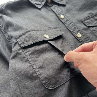 00's converse ブラック リネン×コットン L/Sシャツ