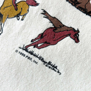 90's "made in USA" JERZEES "horse×Alphabet" アニマル アート Tシャツ
