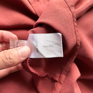 00's ORVIS ボックスシルエット ブラウン シルク L/Sシャツ