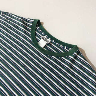 90's BASIC EDTIONS グリーン×ホワイト マルチボーダー Tシャツ