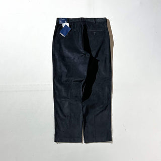 90's～ "deadstock" LANDS' END ２タック コーデュロイ パンツ (BLACK 33×30)