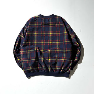 90's IZOD パッカブル チェック プルオーバー ナイロン ジャケット(レッド)