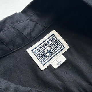 00's converse ブラック リネン×コットン L/Sシャツ