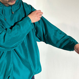 90's VENEZIA ドロップショルダー ダブルフェイス シルク パーカ