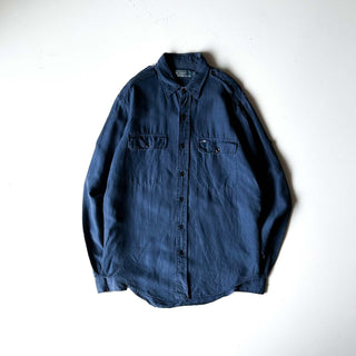 90's~ OLD RALPH LAUREN リネン×シルク エポレット L/Sシャツ