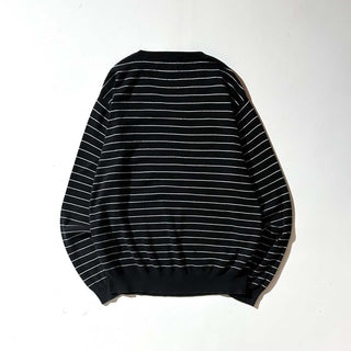 90's～ OLD Ralph Lauren "EXCLUSIVE OF DECORATION" "Pima Cotton Italy yarn" ボーダー Vネック ニット セーター