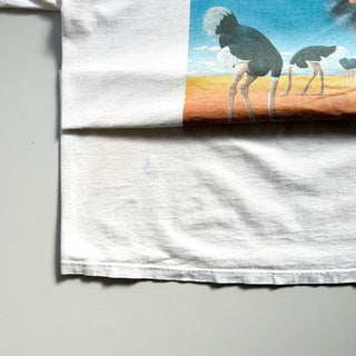 90's～00's JERZEES "HEADS UP!" ボロ ダチョウ アニマル プリント Tシャツ
