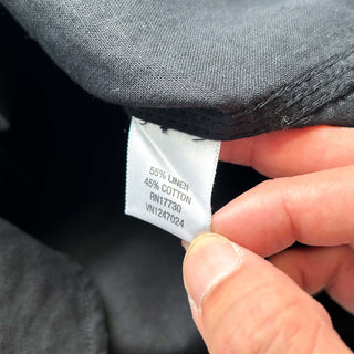 00's converse ブラック リネン×コットン L/Sシャツ