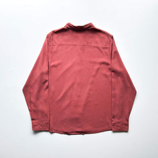 00's ORVIS ボックスシルエット ブラウン シルク L/Sシャツ