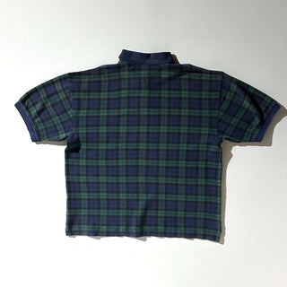 90's TOMMY HILFIGER 短丈 ブラックウォッチ S/Sポロシャツ