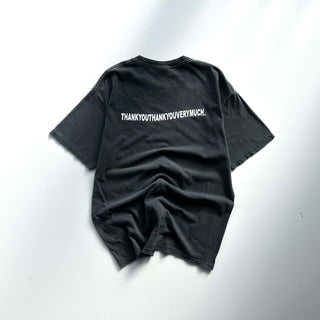 00's HANES "thank you thank you very much" メッセージ 両面プリント Tシャツ