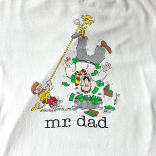 90's "made in USA" Hanes "mr.dad" Jim Benton アート プリント Tシャツ