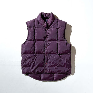90's LANDS' END バーガンディ キルティング ダウン ベスト