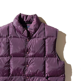 90's LANDS' END バーガンディ キルティング ダウン ベスト