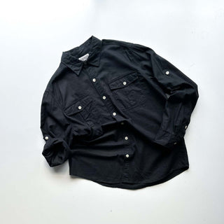 00's converse ブラック リネン×コットン L/Sシャツ