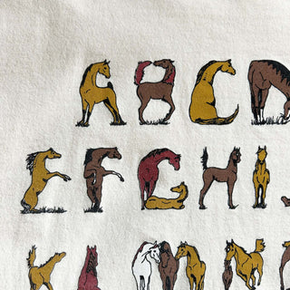 90's "made in USA" JERZEES "horse×Alphabet" アニマル アート Tシャツ