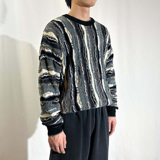 90's～00's "made in Canada" PRONTO・UOMO マルチカラー 3D ニット セーター