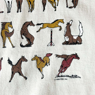 90's "made in USA" JERZEES "horse×Alphabet" アニマル アート Tシャツ