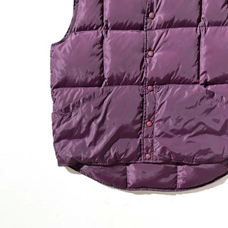 90's LANDS' END バーガンディ キルティング ダウン ベスト