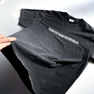 00's HANES "thank you thank you very much" メッセージ 両面プリント Tシャツ