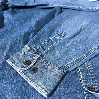 90's Marithé François Girbaud スリットポケット デニム デザイン L/Sシャツ