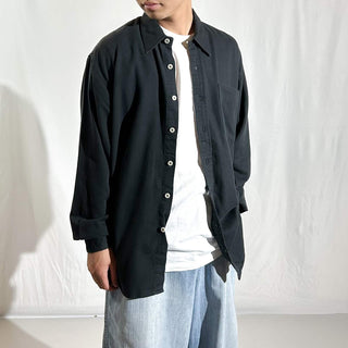 00's GUESS ブラック レギュラーカラー L/Sシャツ