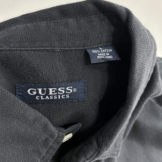 00's GUESS ブラック レギュラーカラー L/Sシャツ