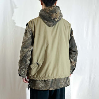 00's OLDNAVY カーキ 裏フリース オーバーサイズ シェル ベスト