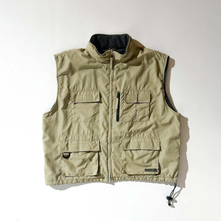 00's OLDNAVY カーキ 裏フリース オーバーサイズ シェル ベスト