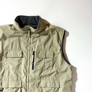 00's OLDNAVY カーキ 裏フリース オーバーサイズ シェル ベスト