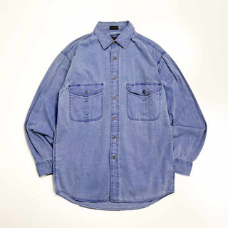 90's～ Eddie Bauer "rufton twill" ガチャポケ L/Sシャツ