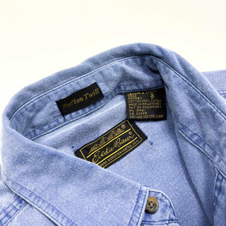 90's～ Eddie Bauer "rufton twill" ガチャポケ L/Sシャツ