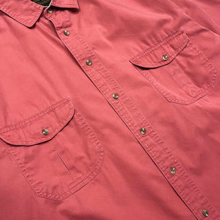 90's～ Eddie Bauer "rufton twill" ガチャポケ L/Sシャツ (サーモンピンク)