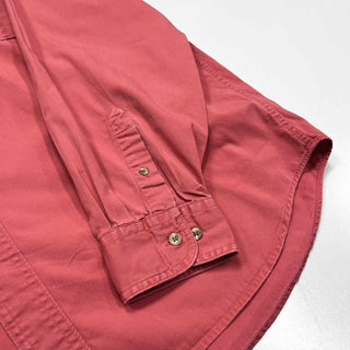 90's～ Eddie Bauer "rufton twill" ガチャポケ L/Sシャツ (サーモンピンク)