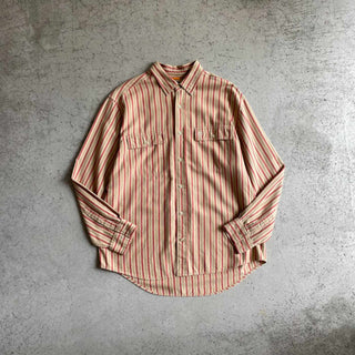 90's～ Timberland マルチストライプ コットン L/S シャツ