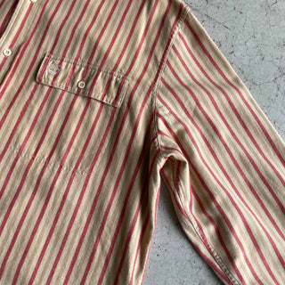 90's～ Timberland マルチストライプ コットン L/S シャツ