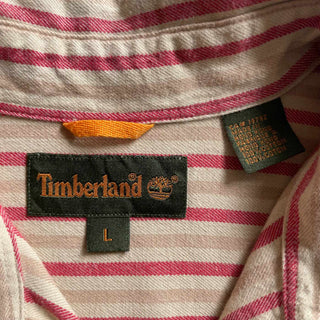 90's～ Timberland マルチストライプ コットン L/S シャツ
