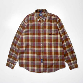 90's ALLEN SOLLY チェック B.D. L/S ライトネルシャツ