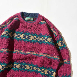 90's AMERICAN EAGLE ネイティブ ボーダー コットン ニット セーター