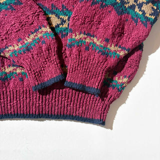 90's AMERICAN EAGLE ネイティブ ボーダー コットン ニット セーター