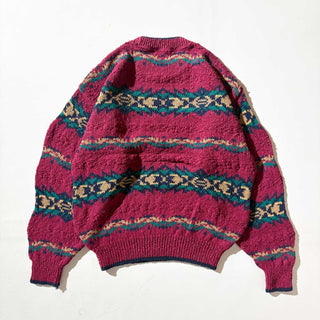 90's AMERICAN EAGLE ネイティブ ボーダー コットン ニット セーター