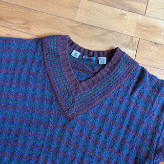 ～90's AUSTIN REED デザイン ウール Vネック チルデン ニット セーター