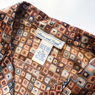 90's Anna and Frank シルク 総柄 開襟 L/S シャツ