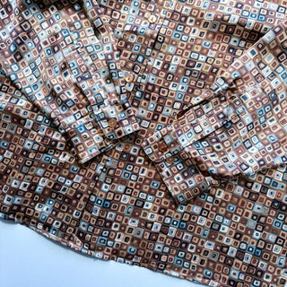 90's Anna and Frank シルク 総柄 開襟 L/S シャツ