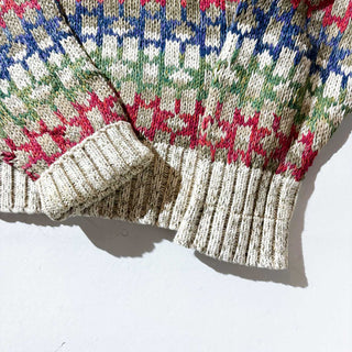 90's BOSTON TRADER 総柄 コットン ニット セーター