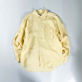 90's Banana Republic アイリッシュリネン レギュラーカラー L/Sシャツ