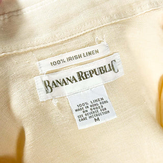 90's Banana Republic アイリッシュリネン レギュラーカラー L/Sシャツ