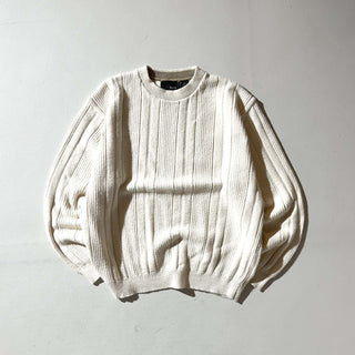 90's Bill BLASS コットン ニット セーター(オフホワイト)