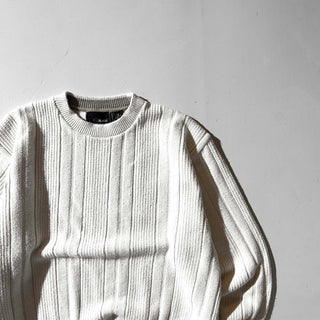 90's Bill BLASS コットン ニット セーター(オフホワイト)