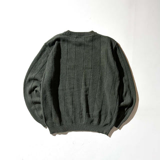 90's Bill BLASS コットン×アクリル メランジ ニット セーター(オリーブ)